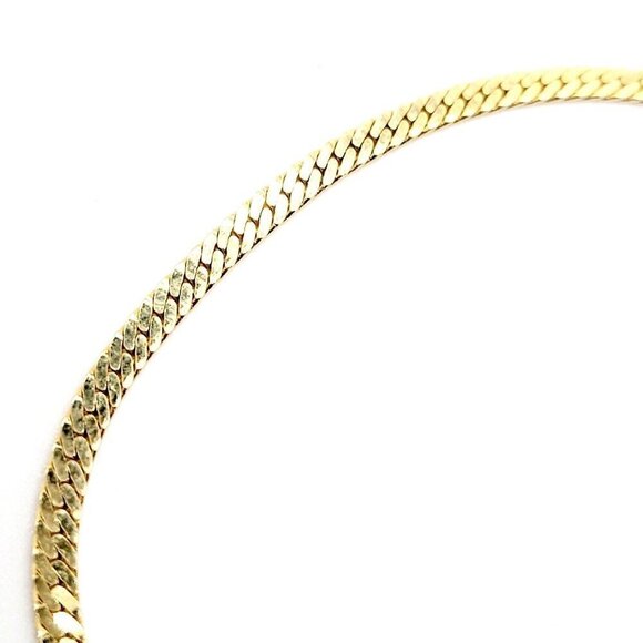 Vintage 3mm Herringbone Chain Bracelet Gold Tone 7.5" Made In Korea Timeless - Picture 3 of 6